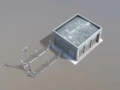 MilitaryBase PortoVelho PowerStation Low-poly 3D model