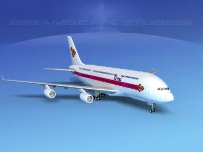 Airbus A380-800 Thai Airways 3D model