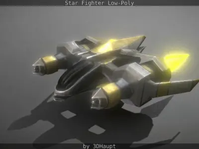 Lowpoly Star Fighter Low-poly 3D model