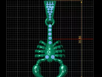 Pandinus Scorpion Pendant 3D Printable Model 3D print model