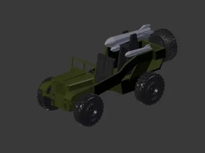 War Jeep Low-poly 3D model purchase
