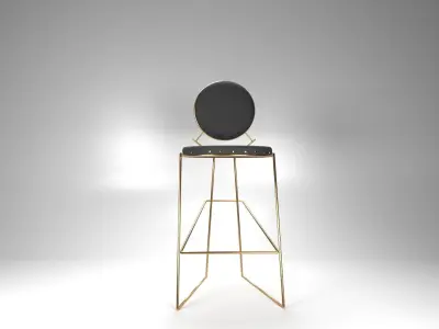 round seat bar chair Free 3D model