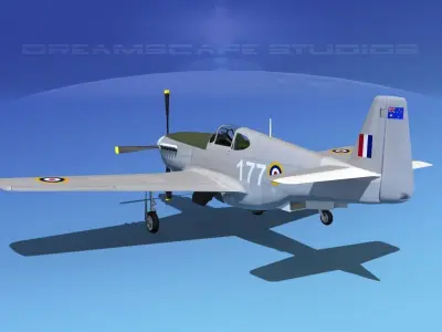 North American Mustang X RAAF V02 3D model