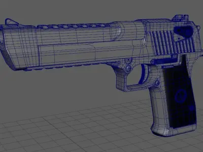 Deagle silver gun 3D model