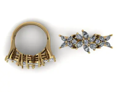 Marquis jewelry ring 3D print model