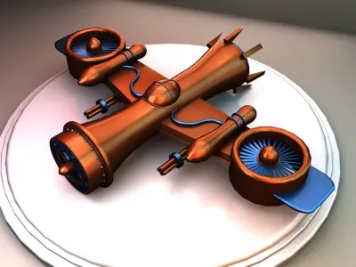 Stylized Spaceship 3D Model Low-poly 3D model