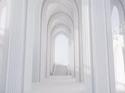 medieval palace stair Low-poly 3D model