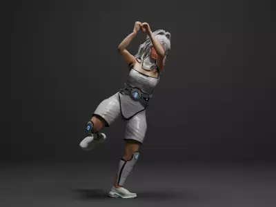 Sci Fi Superhero Female Character Fully Rigged Animated Low-poly 3D model