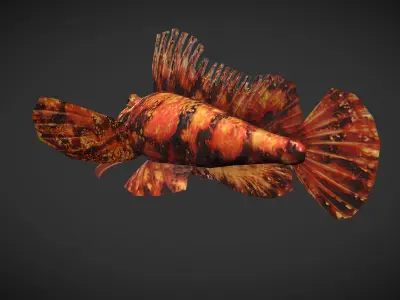 Onio Low Poly fish with scales Low-poly 3D model