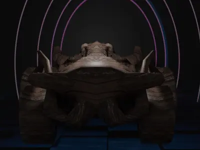 Lava and wood car 3D model