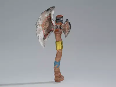 Axe Lowpoly game asset Free low-poly 3D model