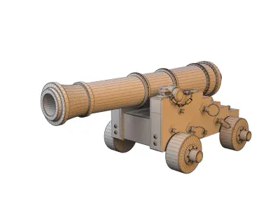 Cannon wooden 3D model