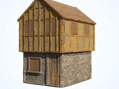 Medieval House 01 Game Ready Low-poly 3D model
