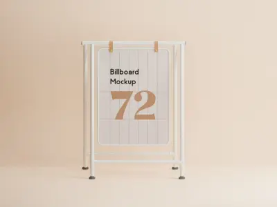 Sidewalk Billboard for Advertising 3D Model Low-poly 3D model