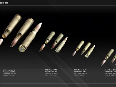 NATO Ammunition Low-poly 3D model