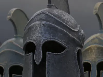 Ancient Greek Helmet  design by Lilia Koleva-Bardarova Low-poly 3D model