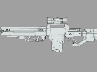 Neoniper two rifles Low-poly 3D model