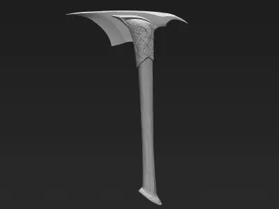 Zbrush Battle Axe 04 3D model