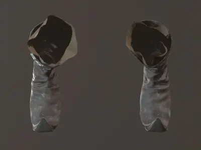 Medieval Leather Boots Low-poly 3D model