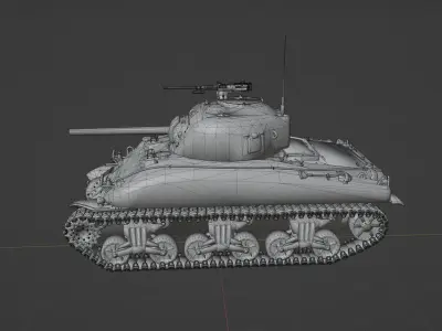 M4 A1 Sherman Low-poly 3D model