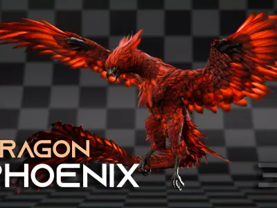 Phoenix  Low-poly 3D model