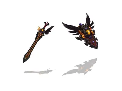 Angel - Sword and Shield Low-poly 3D model