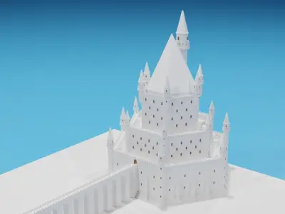 Fantasy Medieval Castle Low-poly 3D model