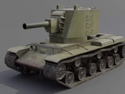 KV-2 1939 Heavy Assault Tank Low-poly 3D model