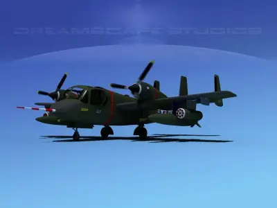 Grumman OV-1D Mohawk V02 3D model