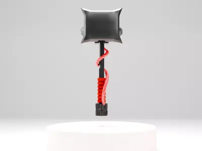 Futuristic Energy Hammer low poli Game Ready 3D Weapon Model Low-poly 3D model