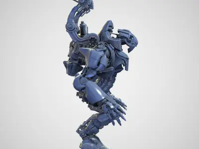 Mech Warrior Air Hight-Poly model 3D model