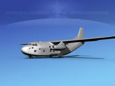 Fairchild C-123A Bare Metal 3D model