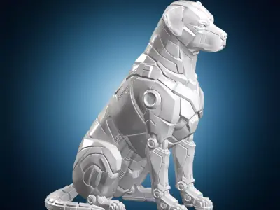 Robotic Hound Dog Statue 3D Print Model 3D print model