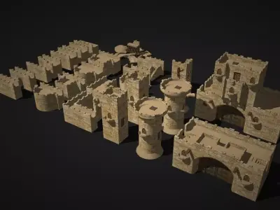 castle wall collection 3D model