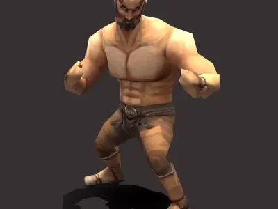 Super lowpoly hand painted Fantasy Warrior Low-poly 3D model