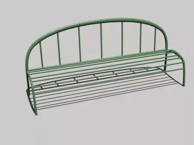Spring park bench Free low-poly 3D model