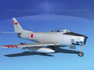 North American F-86 Sabre Jet V17 Turkey 3D model