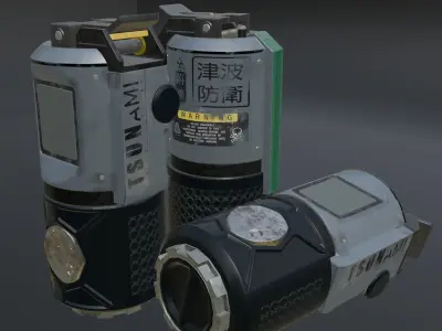 Cyber smoke grenade PBR Asset Low-poly 3D model Low-poly 3D model