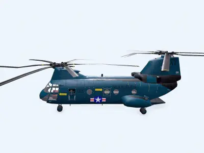 Boeing Vertol CH-46 Sea Knight Low-poly PBR Low-poly 3D model