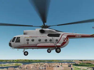 Mi-8T Poland Air Force Animated Low-poly 3D model