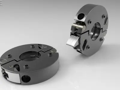 Sectors Ring Cam lever clamp for shaft 3D model