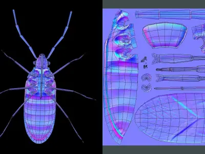 Extra Beetle  Low-poly 3D model