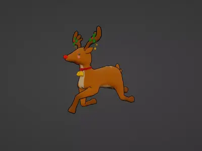 CUTE CHRISTMAS REINDEER Low-poly 3D model