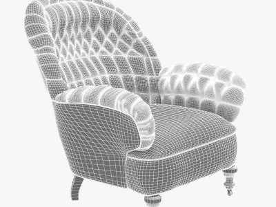 English Victorian turkish style easy chair 3D model