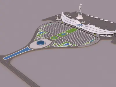 0142 - Airport Bird Wing Building 3D model