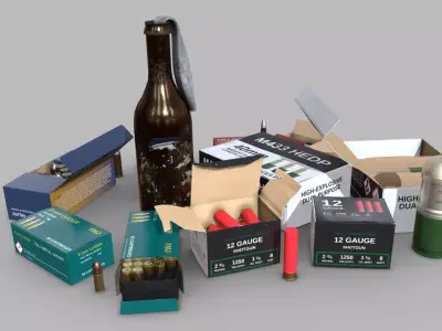 Ammunition Package Low-poly 3D model
