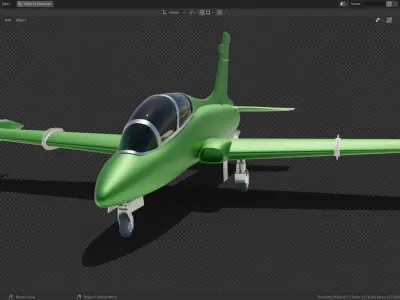 Simplistic Jet Aircraft Model Low-poly 3D model