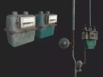 Gas Meters Low-poly 3D model