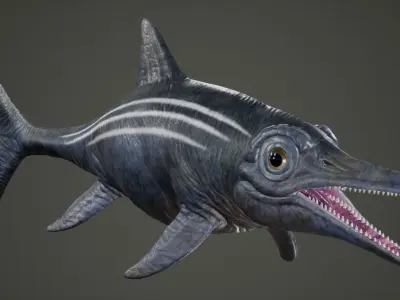 Ichthyosaurus Customizable Low-poly 3D model