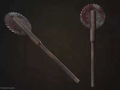 Post Apocalyptic melee weapon Low-poly 3D model get